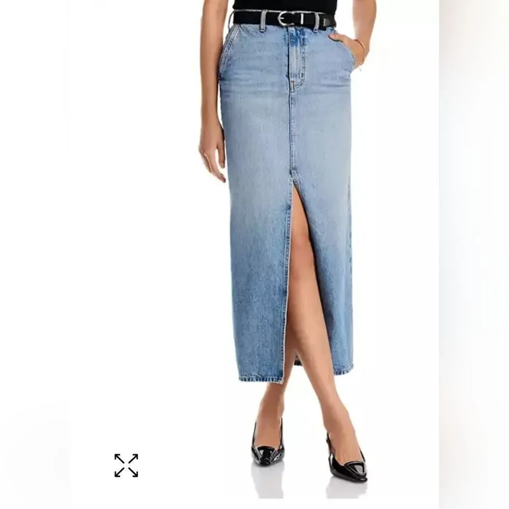 Derek Lam 10 Crosby Sutton High Waisted Denim Maxi Skirt - Picture 12 of 14